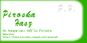 piroska hasz business card